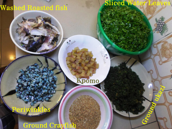 Afang soup ingredients