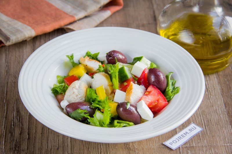 Салат греческий рецепт классический с фетаксой рецепт с фото пошагово с пекинской капустой и курицей