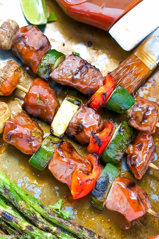 tender beef kebabs tangy barbecue sauce