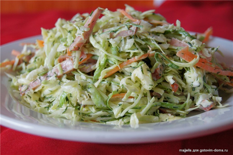 Салат со свежей капустой и огурцами с уксусом рецепт с фото