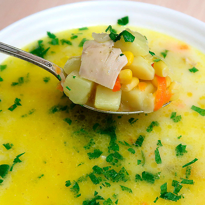 Сырный суп с курицей и плавленным сыром и вермишелью пошаговый рецепт с фото
