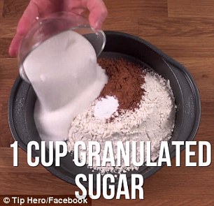 All in the one bowl: The completely dairy-free cake is also put together in a small dish - so no mixing bowl required