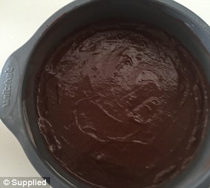 Just like the traditional version: Once combined, the batter is a similar consistency to a batter containing dairy products