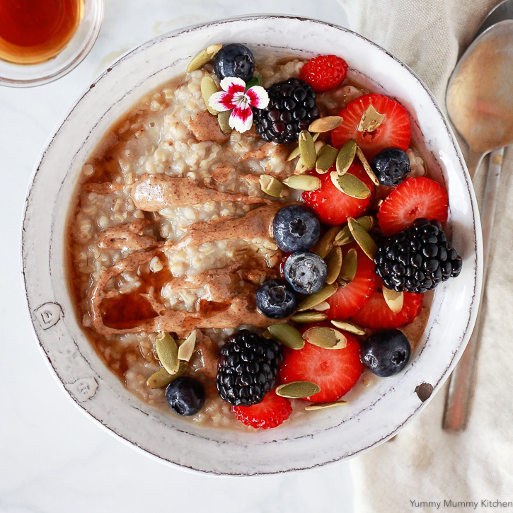 This easy slow cooker steel cut oats recipe makes a beautiful and wholesome breakfast that