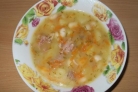 Фасолевый суп на говяжьем бульоне