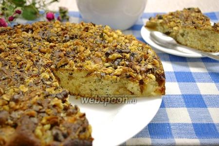 Фото рецепта Яблочный пирог с мёдом, орехами и маком