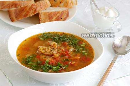 Фото рецепта Чечевичный суп со свининой