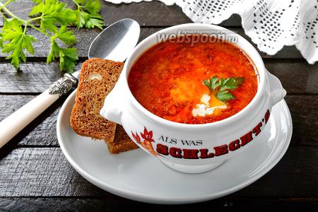 Фото рецепта Томатный суп с рисом