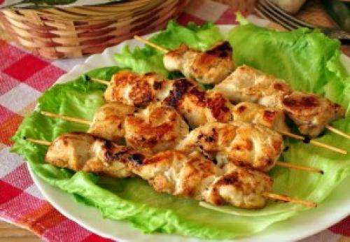 Шашлык на шпажках на сковороде. Куриные шашлычки на шпажках на сковороде