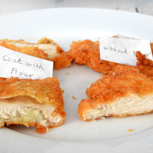 chicken katsu with flour coating