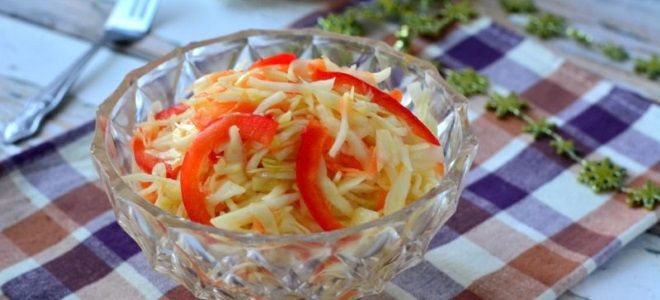 рецепт капусты с болгарским перцем и уксусом