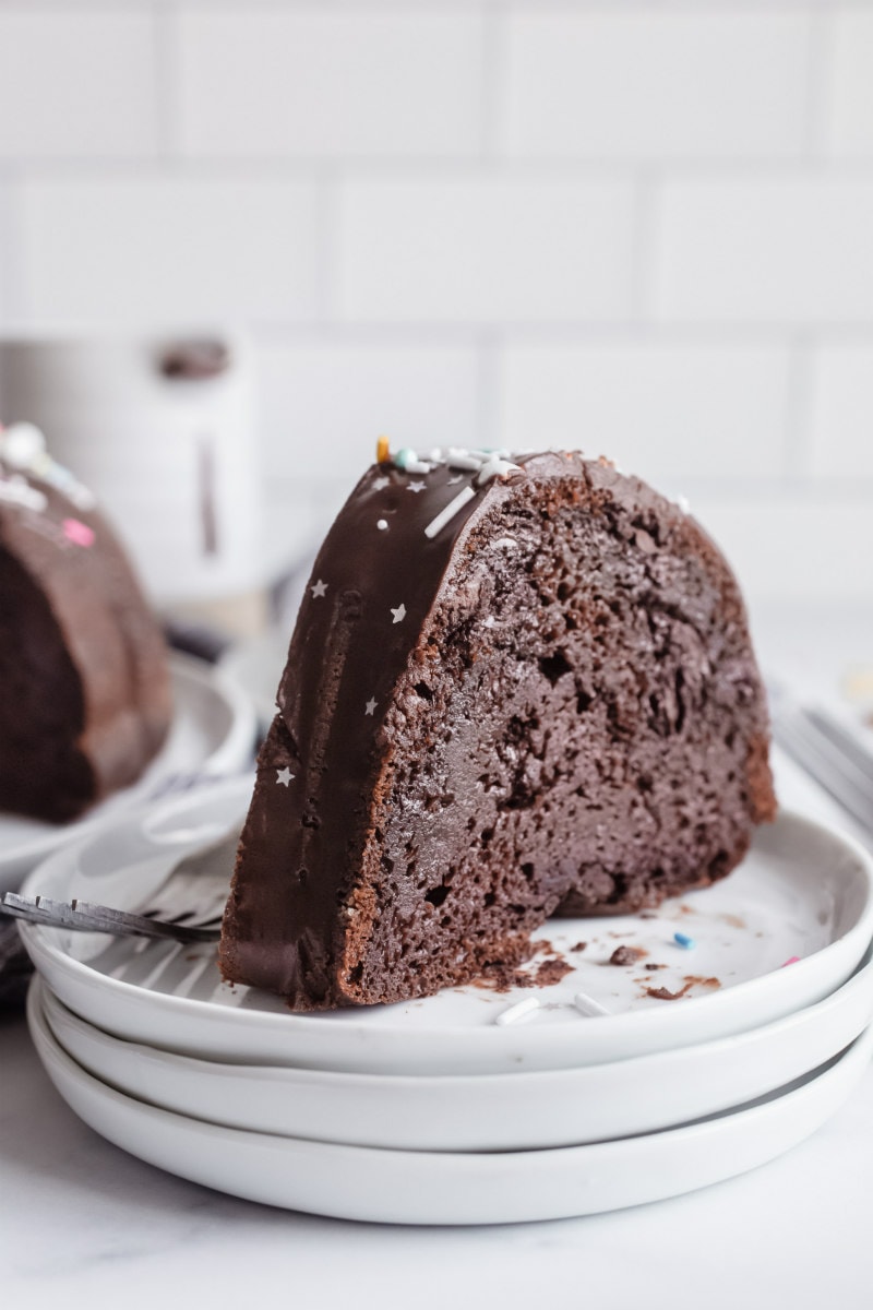 slice of chocolate pudding fudge cake