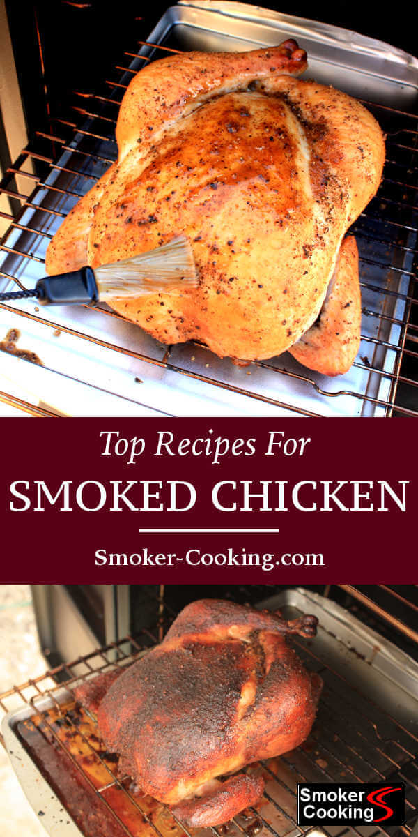 Try a Few Smoked Chicken Recipes and You This collection of smoked chicken recipes includes ideas for smoking chicken breasts, thighs, legs and whole chickens. Try the bacon wrapped thighs!